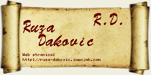 Ruža Daković vizit kartica